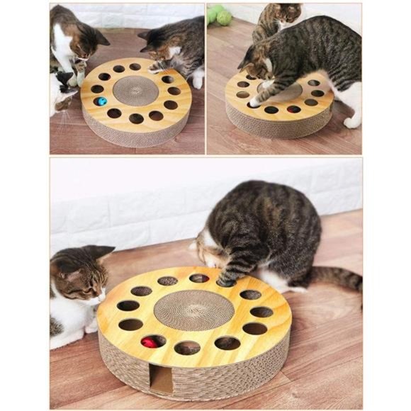 Cat Toy with Sturdy Scratching Pads and 2 Jingly Balls for All Ages of Cats - Picture 1 of 6